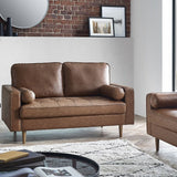 Henley 2 Seater Sofa - Brown Faux Leather