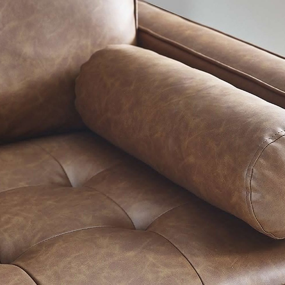 Henley 2 Seater Sofa - Brown Faux Leather