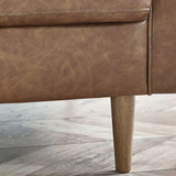 Henley 2 Seater Sofa - Brown Faux Leather