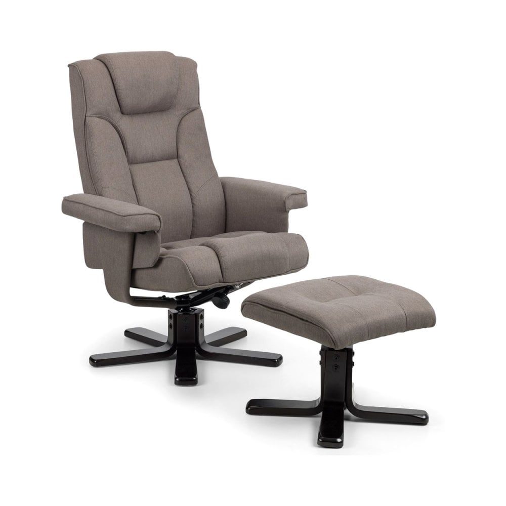 Malmo Swivel Recliner & Stool - Grey