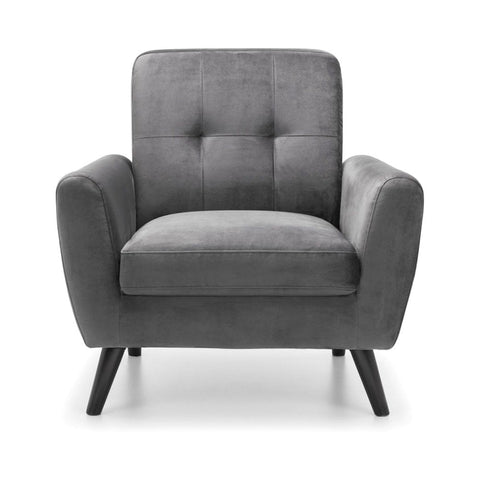 Monza Chair In Dark Grey Velvet