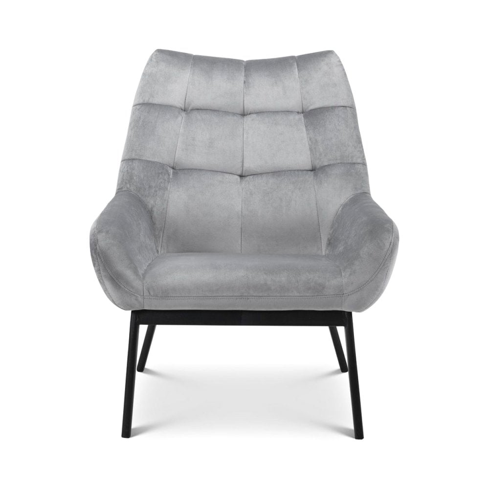 Lucerne Velvet Chair - Grey