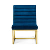 Bellagio Velvet Chair - Blue & Gold