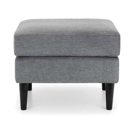 Hayward Ottoman - Grey Chenille Fabric