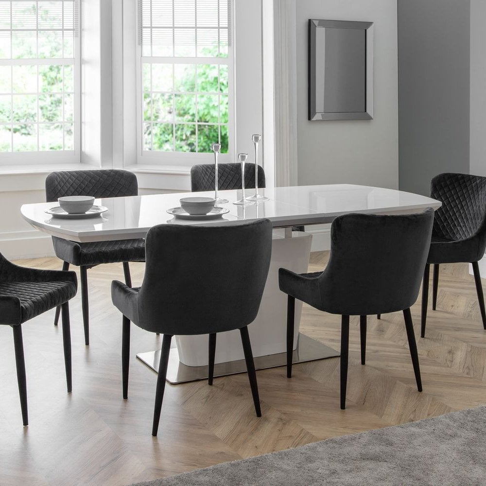 Como High Gloss Extending Table - White