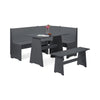 Newport Corner Dining Set With Storage Bench - Anthracite