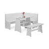 Newport Corner Dining Set With Storage Bench - Dove Grey