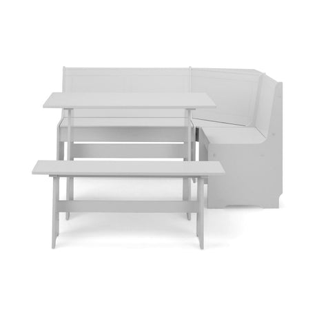 Newport Corner Dining Set With Storage Bench - Dove Grey