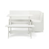 Newport Corner Dining Set With Storage Bench - Surf White