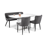 Luxe High Back Bench - Grey