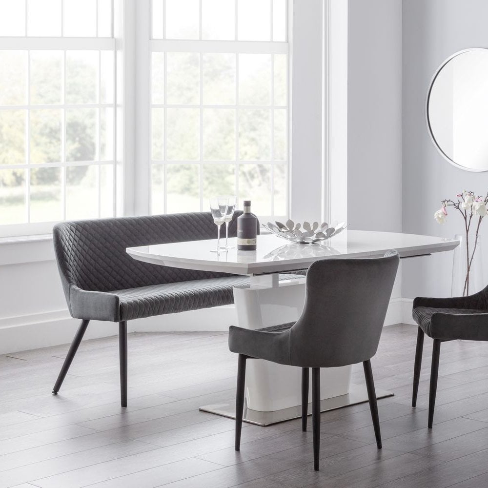 Luxe High Back Bench - Grey