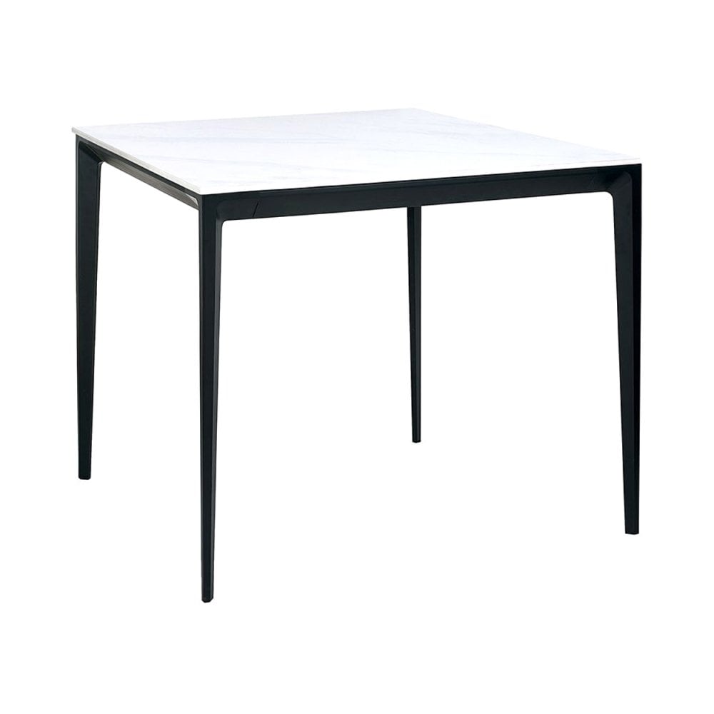 Miami Square Stone Top Dining Table - White Marble