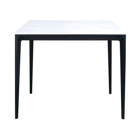 Miami Square Stone Top Dining Table - White Marble