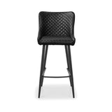 Luxe Faux Leather Barstool - Black