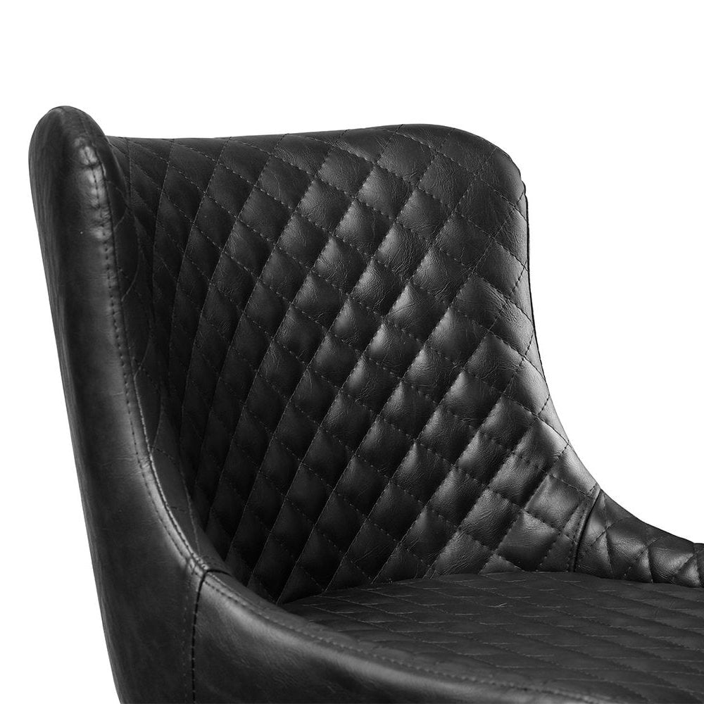 Luxe Faux Leather Barstool - Black