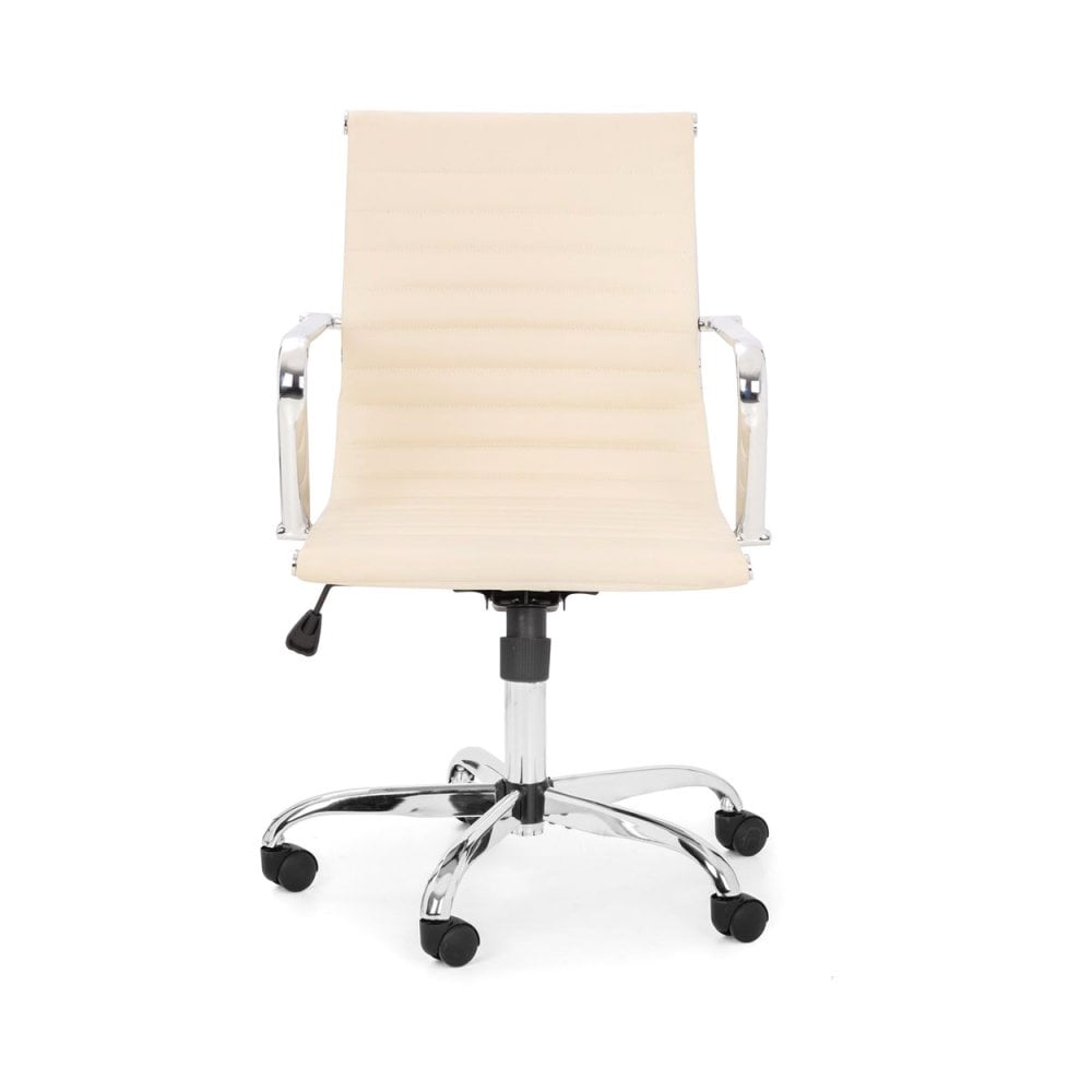 Gio Ivory & Chrome Office Chair