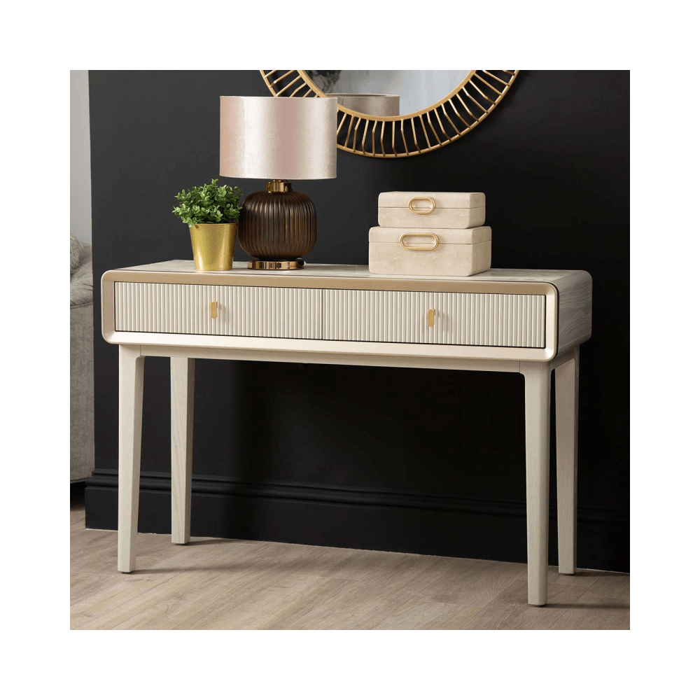Amelie Cream Elm 2 Drawer Console Table