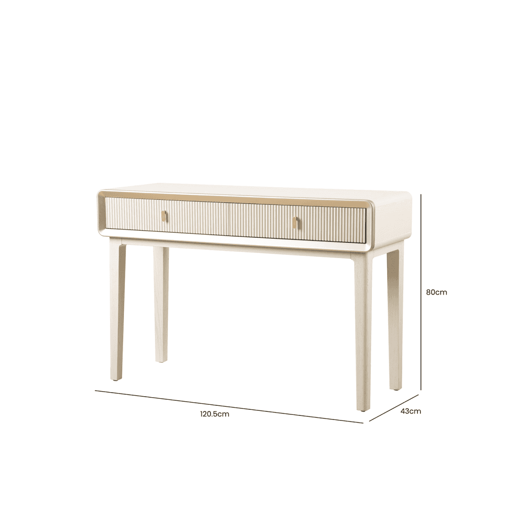 Amelie Cream Elm 2 Drawer Console Table
