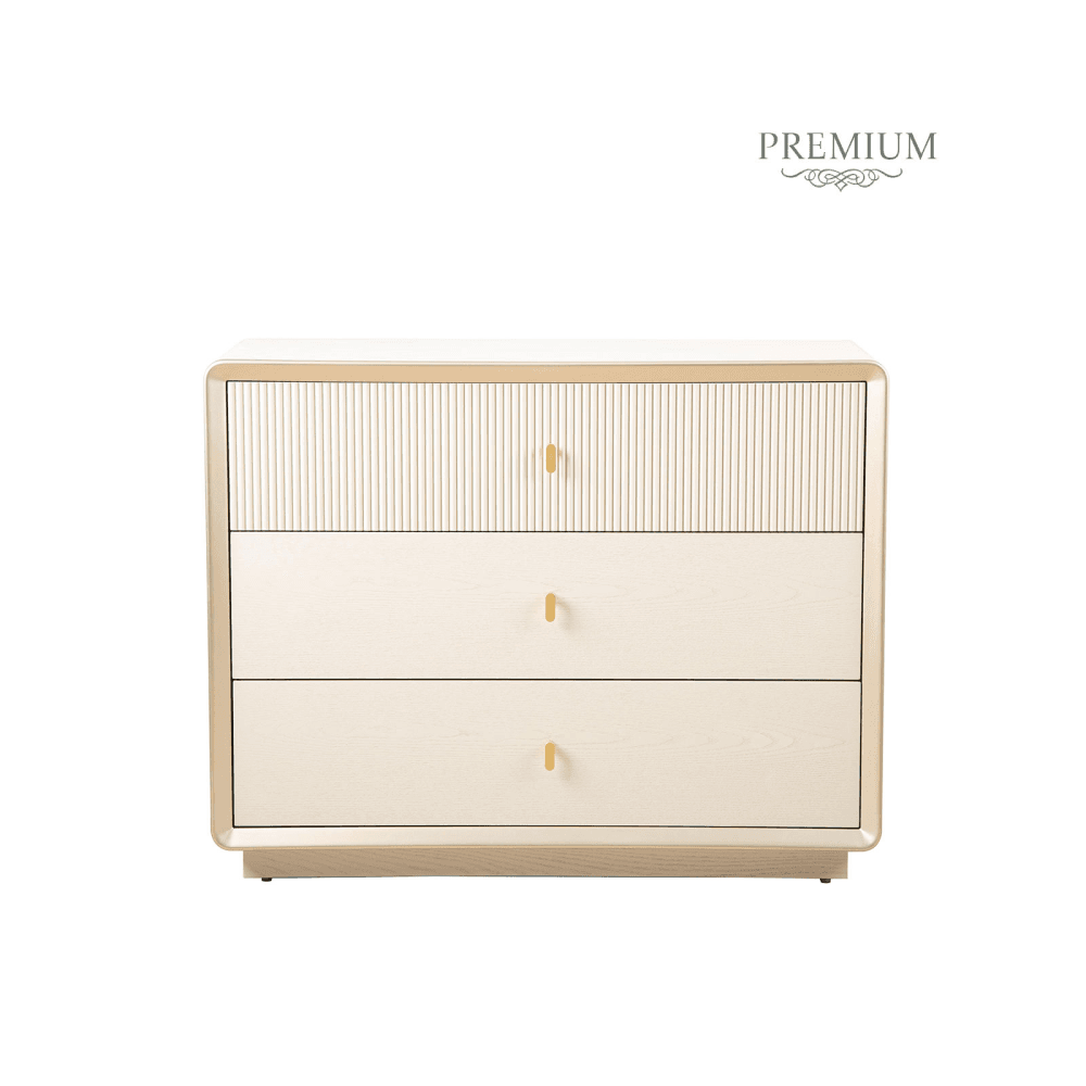Amelie Cream Elm 3 Drawer Chest