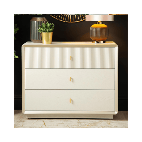 Amelie Cream Elm 3 Drawer Chest