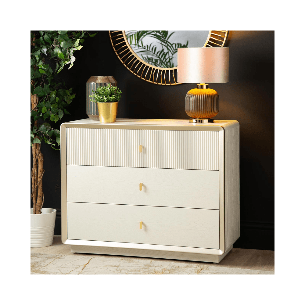 Amelie Cream Elm 3 Drawer Chest