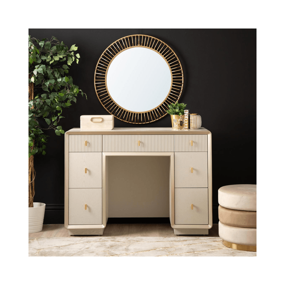 Amelie Cream Elm 7 Drawer Dressing Table