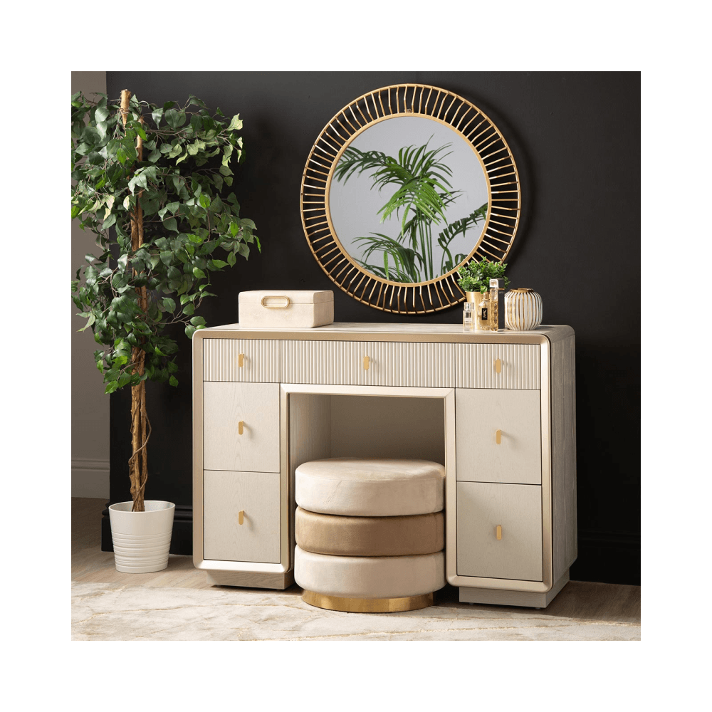 Amelie Cream Elm 7 Drawer Dressing Table