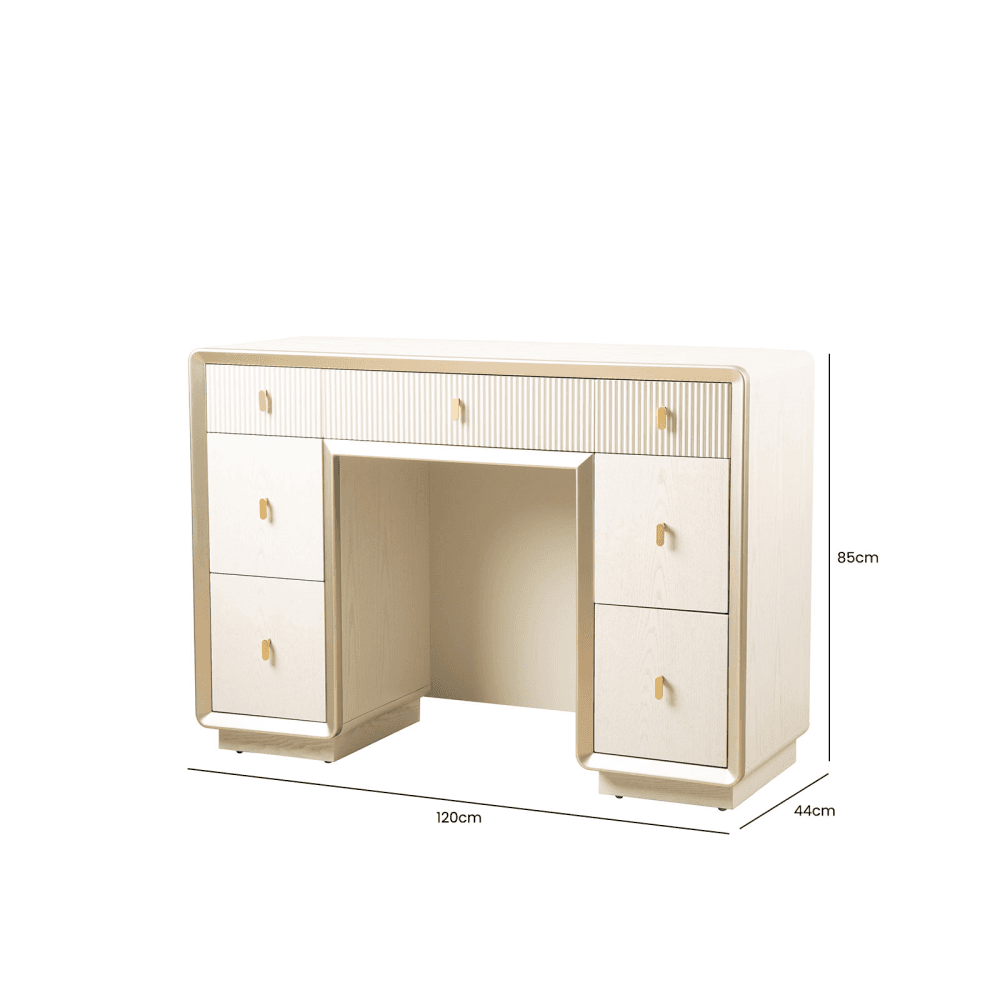 Amelie Cream Elm 7 Drawer Dressing Table