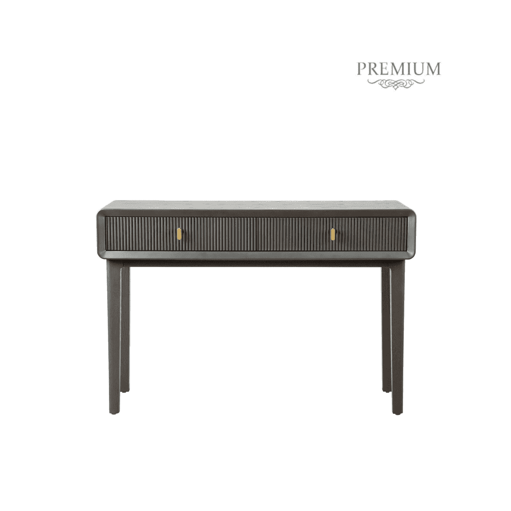 Amelie Smoke Grey Elm 2 Drawer Console Table