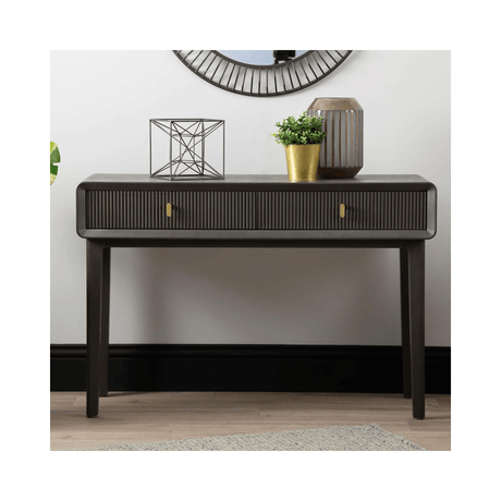 Amelie Smoke Grey Elm 2 Drawer Console Table