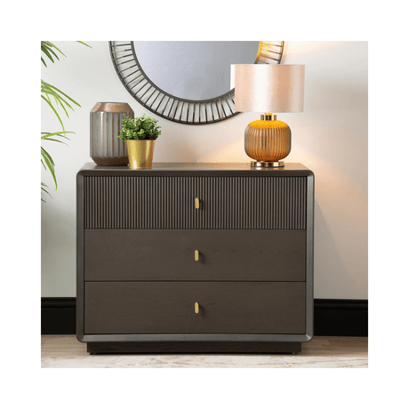 Amelie Smoke Grey Elm 3 Drawer Chest