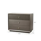 Amelie Smoke Grey Elm 3 Drawer Chest