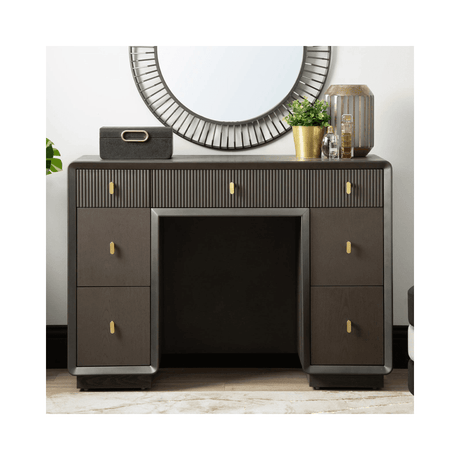 Amelie Smoke Grey Elm 7 Drawer Dressing Table