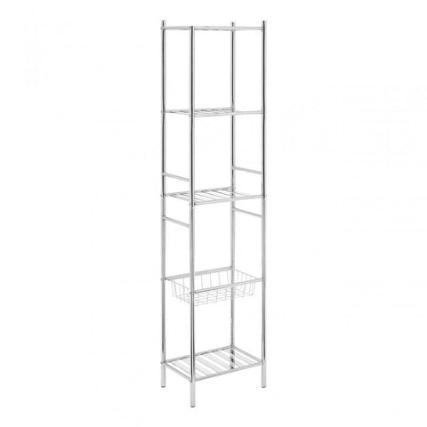 5 Tier Silver Shelf with Basket