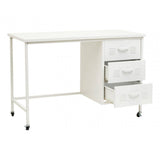 Marshall Three Drawer White Desk