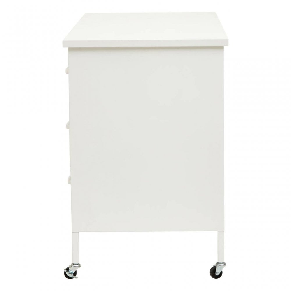 Marshall Three Drawer White Desk