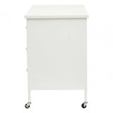 Marshall Three Drawer White Desk