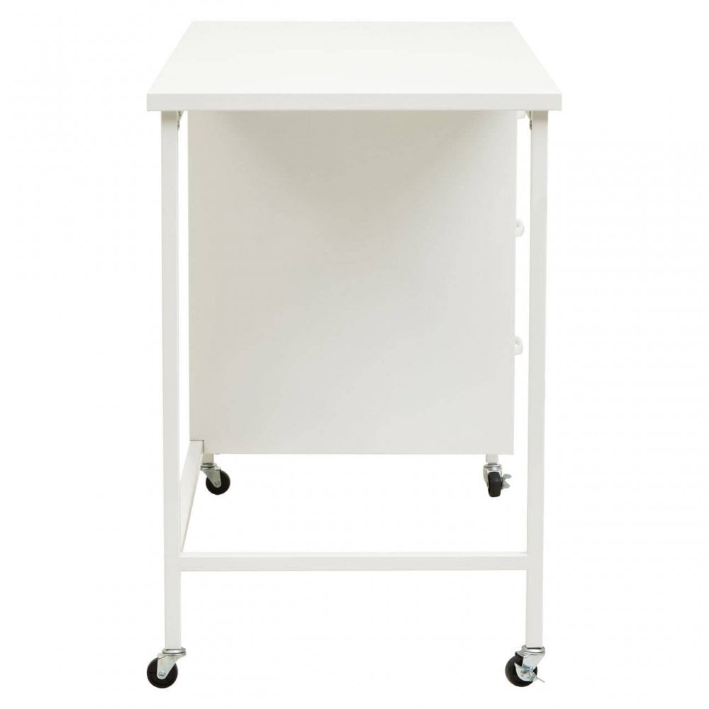 Marshall Three Drawer White Desk