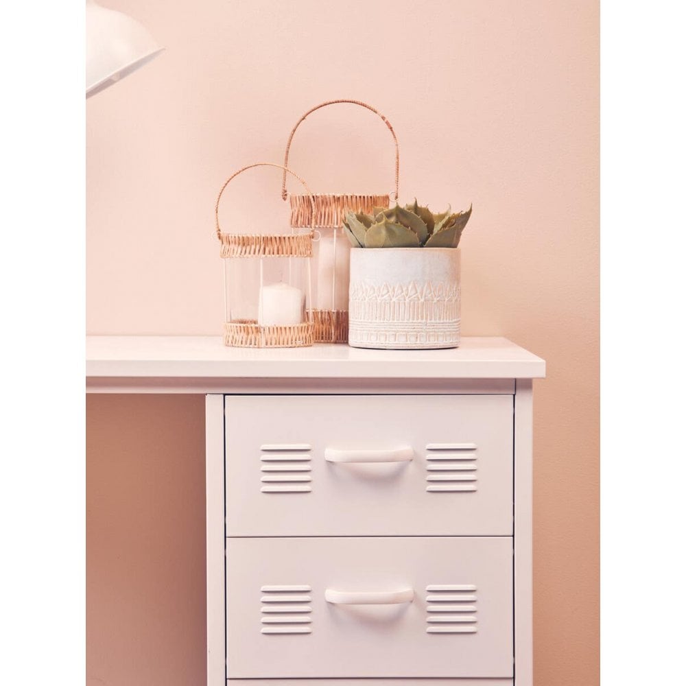 Marshall Three Drawer White Desk