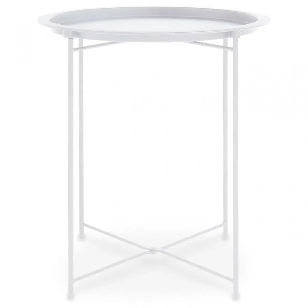 Bronzo Round White Side Table