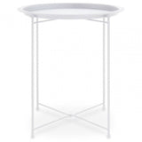 Bronzo Round White Side Table