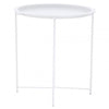 Bronzo Round White Side Table