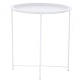 Bronzo Round White Side Table
