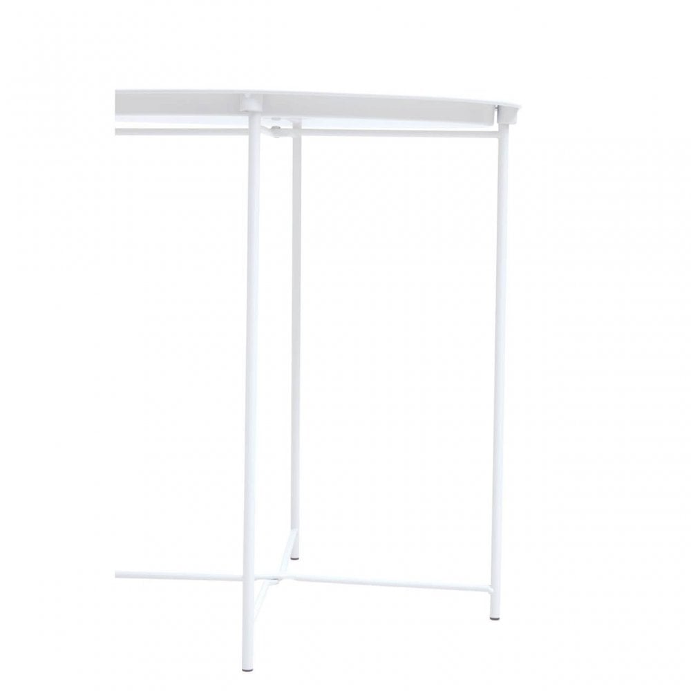 Bronzo Round White Side Table