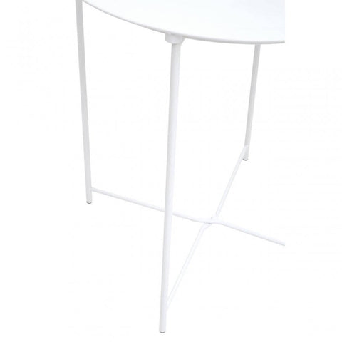 Bronzo Round White Side Table