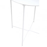 Bronzo Round White Side Table