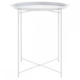 Bronzo Round White Side Table