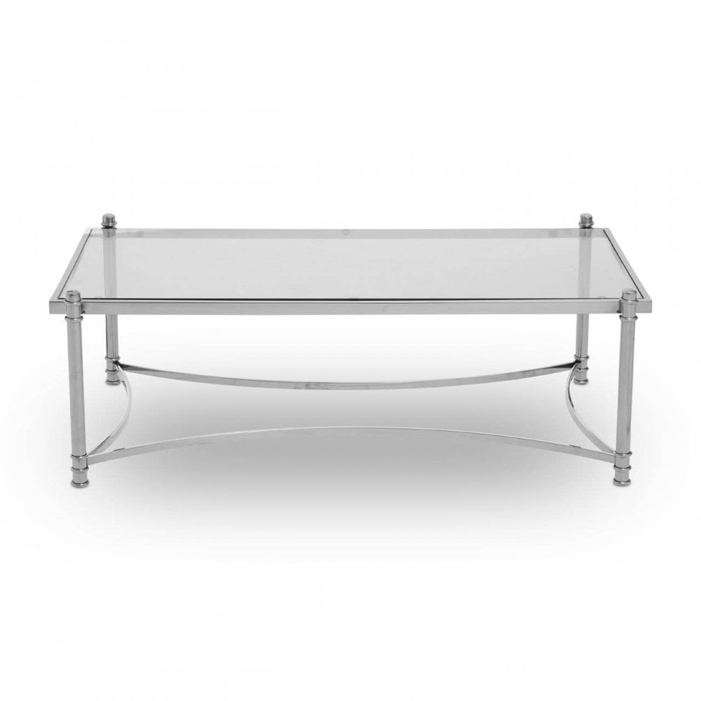 Hadley Clear and Silver Coffee Table