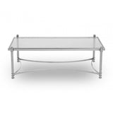 Hadley Clear and Silver Coffee Table