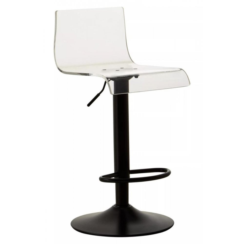 Elara Acrylic and Black Metal Bar Stool